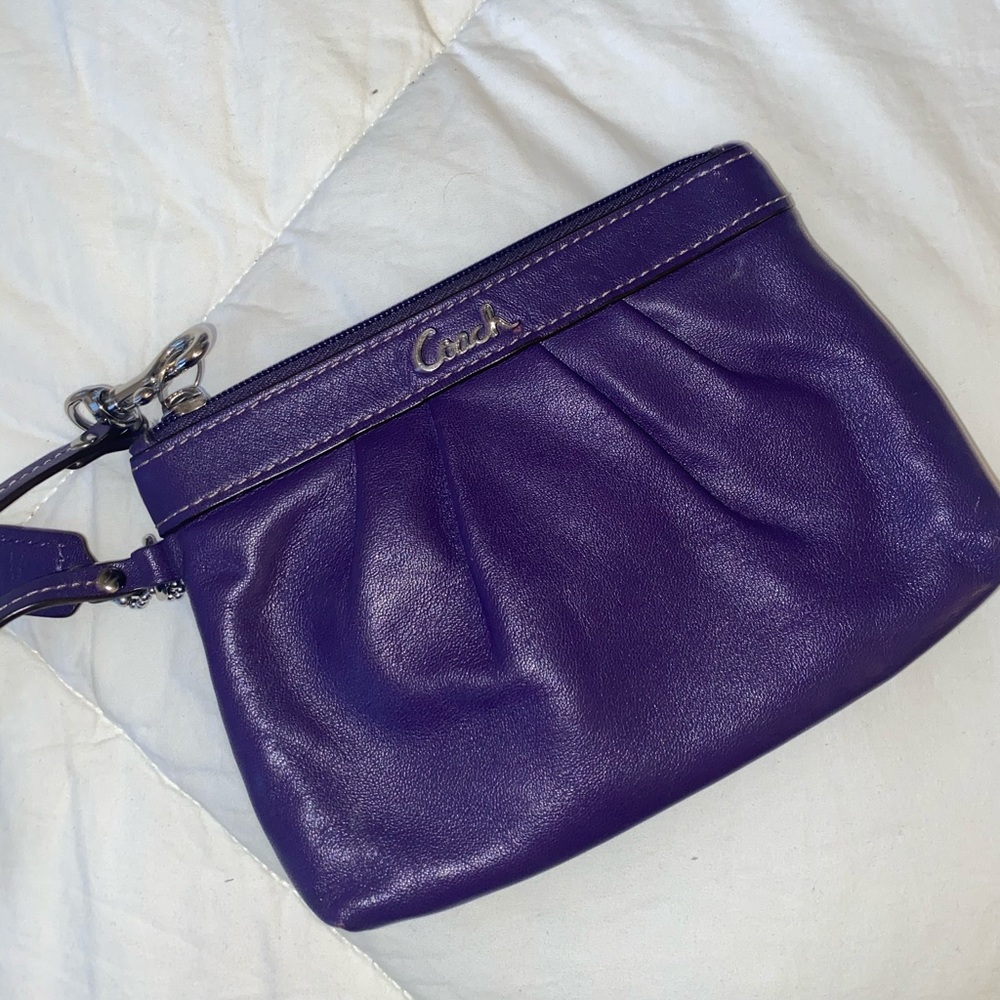 Purple Coach Wristlet